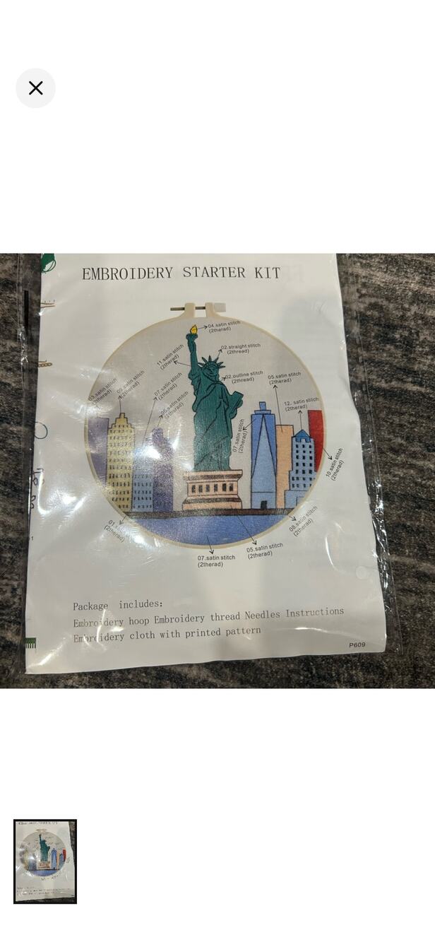 Statue of Liberty Skyline Embroidery Hoop | City Landmark Wall Décor | Handmade